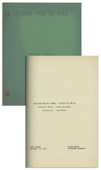 Moe Howards 23pp. Script Dated December 1951 for The Three Stooges Film Up in Daisys Penthouse -- Near Fine Condition
